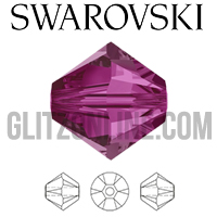 5328 Swarovski Crystal Fuchsia Bicone 4mm Beads 1 Dozen