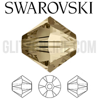 5328 Swarovski Crystal Golden Shadow Bicone 4mm Beads 1 Dozen
