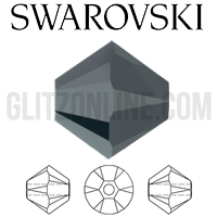 5301 Swarovski Crystal Jet Hematite Bicone 8mm Beads 1 Dozen