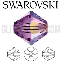 5301 Swarovski Crystal Light Amethyst AB Bicone 4mm Beads 1 Dozen