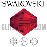 5328 Swarovski Crystal Light Siam Bicone 4mm Beads 1 Dozen