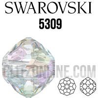 5309 Swarovski Crystal AB 4mm Round Bicone Spacer Beads 1 Dozen