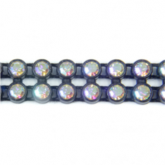 Preciosa 2-Row Crystal AB Rhinestones Black Plastic Banding 13ss