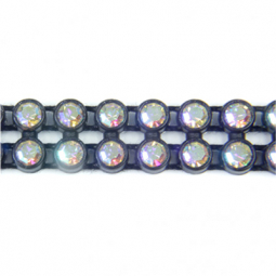 Preciosa 2-Row Crystal AB Rhinestones Black Plastic Banding 13ss
