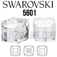 5601 Swarovski Crystal 4mm Cube Beads 6 Pieces