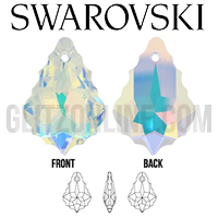 6090 Swarovski Crystal AB 16x11mm Baroque Pendant 1 Piece