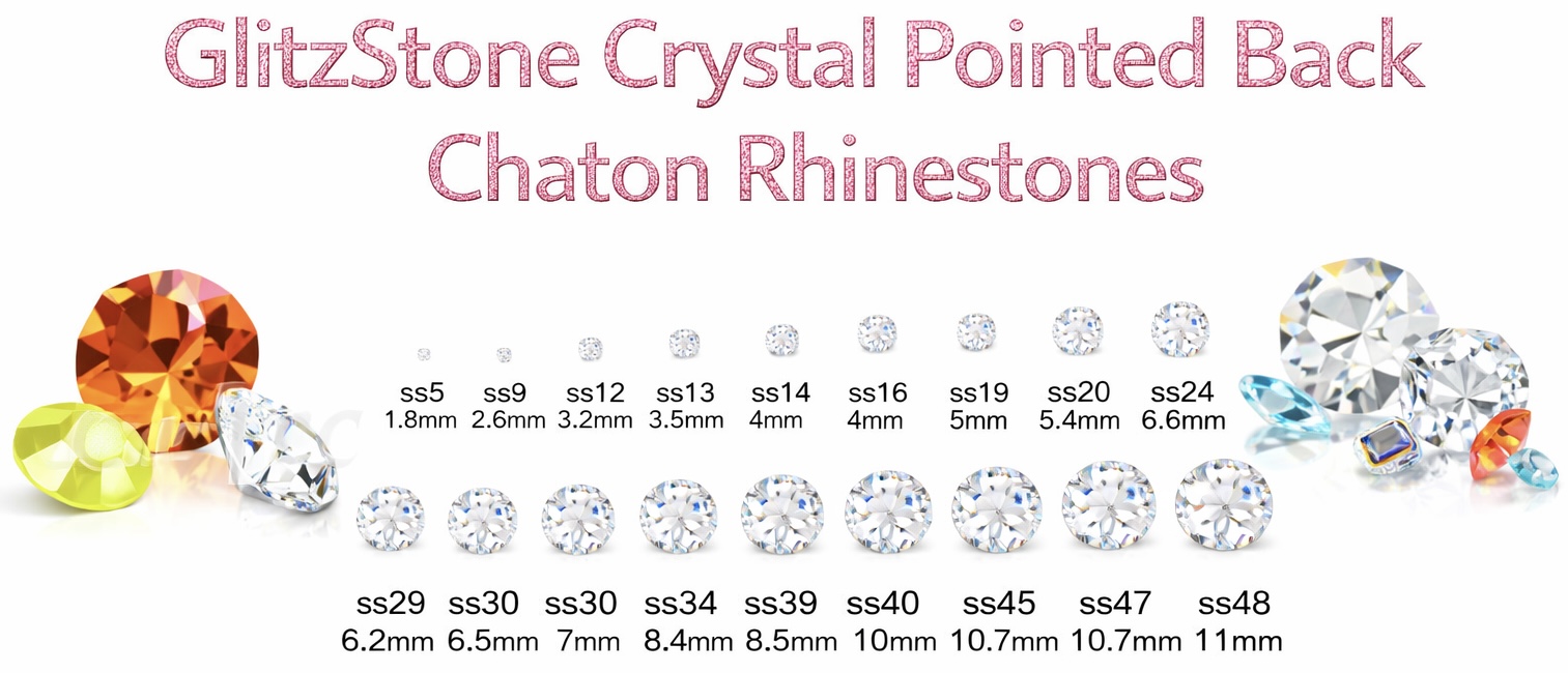 GlitzStone Crystal Pointed Back Chaton Rhinestones