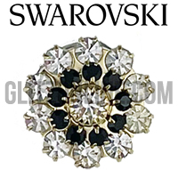 7340 Swarovski Crystal Jet Black Rhinestone Button