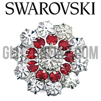 7340 Swarovski Crystal Light Siam Red Rhinestone Button