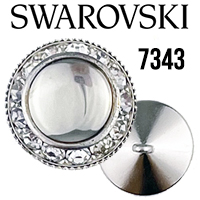 7343 Swarovski Crystal 1/2" Cabochon & Rhinestone Button