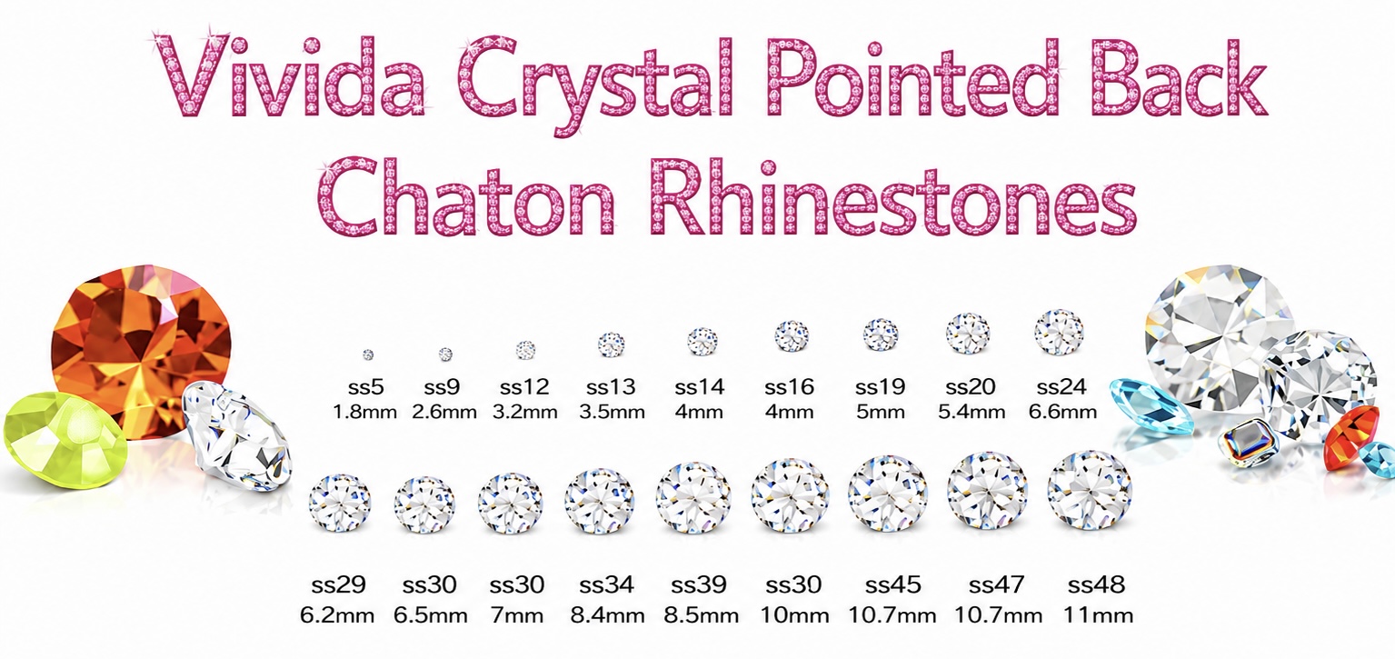 Vivida Crystal Pointed Back Chaton Rhinestones
