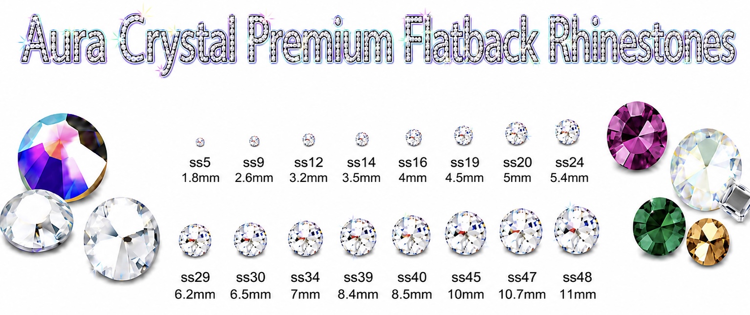 Aura Crystal Premium Flatback Rhinestones
