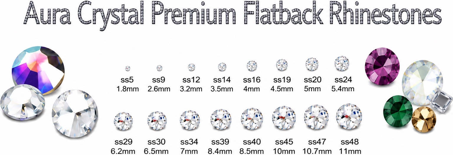 Aura Crystal Premium Flatback Rhinestones