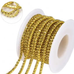 6ss Citrine Yellow Rhinestone Cup Chain 1 Yard