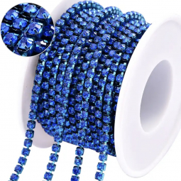 6ss Capri Blue Rhinestone Cup Chain 1 Yard