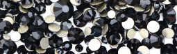 2058 Aura Crystal Mixed Sizes Jet Black Rhinestones 1,400 Crystals