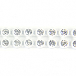 Preciosa 2-Row Crystal Rhinestones White Plastic Banding 13ss