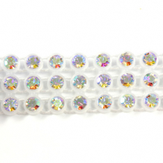 Preciosa 3-row Crystal AB Rhinestones White Plastic Banding 13ss