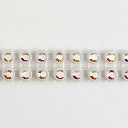 Preciosa 2-Row Crystal AB Rhinestone White Plastic Banding 12ss