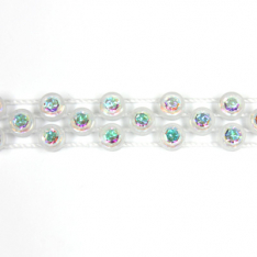 Preciosa Crystal AB SS13 Triple Row Clear Plastic Banding