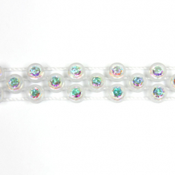 Preciosa Crystal AB SS13 Triple Row Clear Plastic Banding