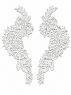 5036-Beaded & Unbeaded Applique Lace Pair | GlitzOnline