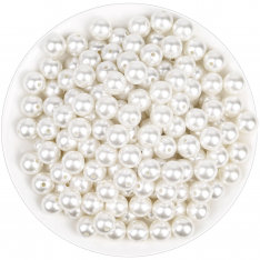 Japanese Luster White Glass Dyeable Pearl Beads 10mm 6 Dozen