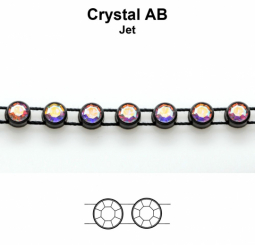 Preciosa Crystal AB Rhinestone Black Plastic Banding 8ss/17pp