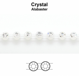 Preciosa Crystal Rhinestone Alabaster (Clear) Plastic Banding 8ss/17pp
