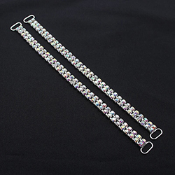 160mm Silver/Crystal AB Rhinestone Bikini Connector