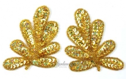 4017 Sequin Applique Leaves