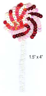 4078 Sequin Applique Peppermint Lollipop