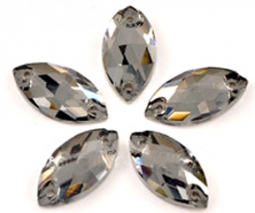 413 Glitzstone Black Diamond Pointed Back Navette Rhinestones