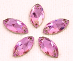 413 Glitzstone Light Amethyst Pointed Back Navette Rhinestones