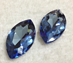 413 Glitzstone Light Sapphire Blue Pointed Back Navette Rhinestones