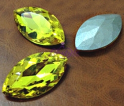 413 Glitzstone Citrine Pointed Back Navette Rhinestones