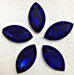 413 Glitzstone Cobalt Blue Pointed Back Navette Rhinestones