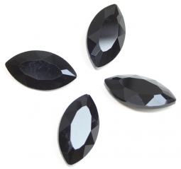 413 Glitzstone Jet Black Pointed Back Navette Rhinestones