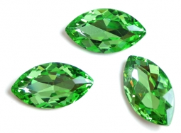 413 Glitzstone Peridot Green Pointed Back Navette Rhinestones