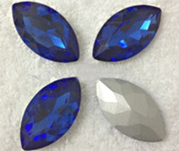 413 Glitzstone Sapphire Blue Pointed Back Navette Rhinestones