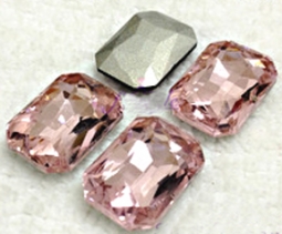 415 Glitzstone Light Rose Pink Pointed Back Rectangle Rhinestones