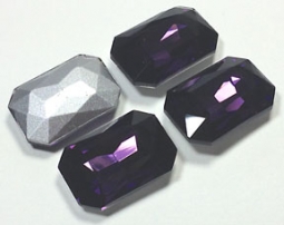 415 Glitzstone Amethyst Purple Pointed Back Rectangle Rhinestones