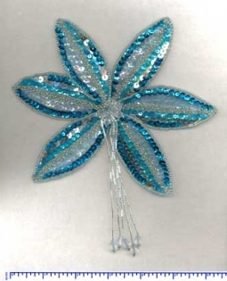 4315 Royal Blue Sequin Flower Applique