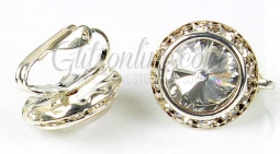 7467 13mm or 16mm Clip or Stud Crystal Rhinestone Rivoli Earrings