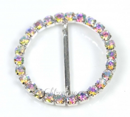 7002-1.5" Swarovski Crystal Round Rhinestone Buckle