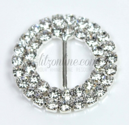 7004X 2 row 1" Swarovski Crystal Rhinestone Buckle