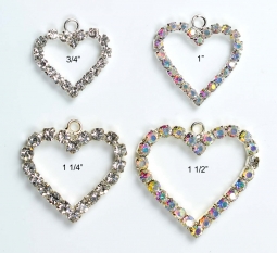 7019 Crystal Rhinestone Heart Pendants