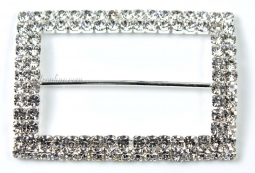 7026  2 Row Crystal Rhinestone Belt Buckle