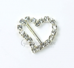 7044 3/4" Crystal Rhinestone Heart Belt Buckle