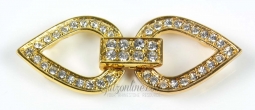 7109 Crystal Rhinestone Gold Frog Buckle